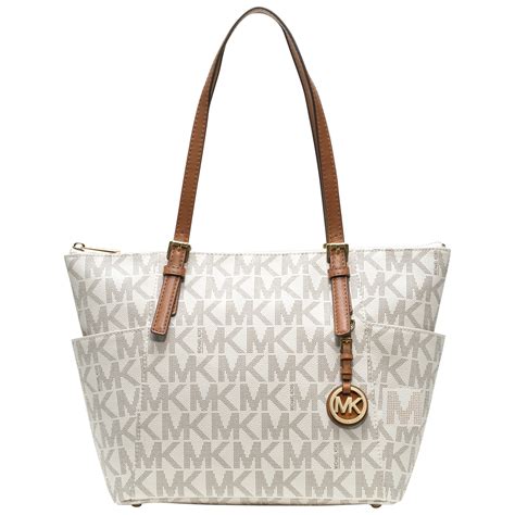 white leather michael kors purse